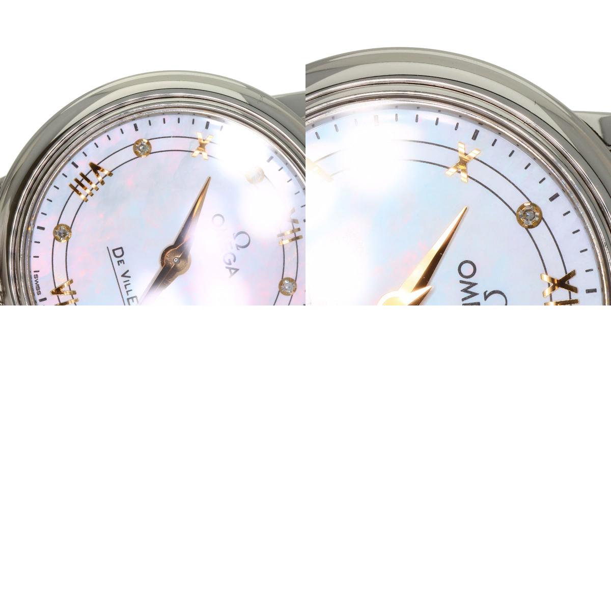 OMEGA De Ville Prestige 6P Diamond Watches 424.10.27.60.55.001 Stainless Steel/Stainless Steel Ladies