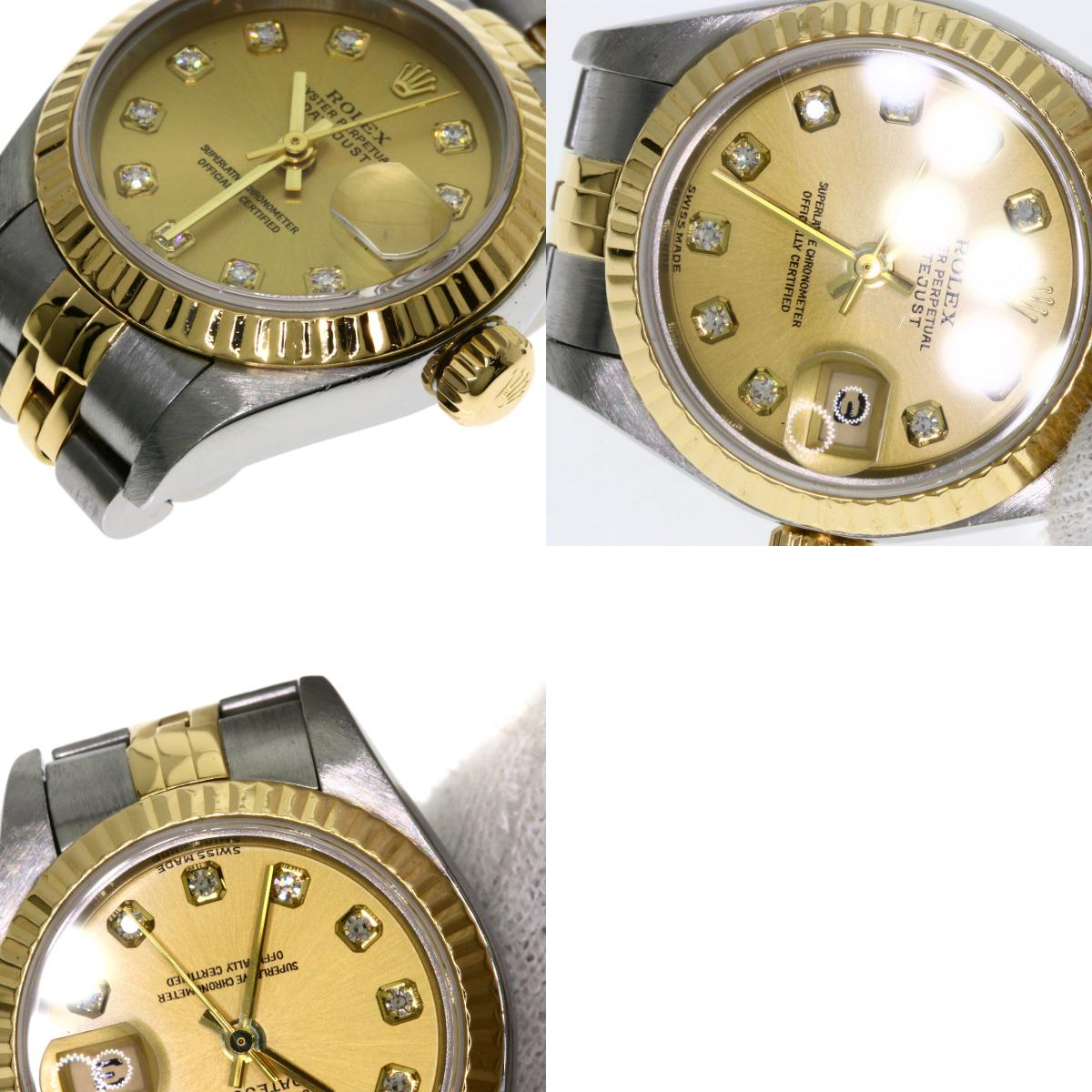 ROLEX DATEJUST 10P Diamond Watches 79173G Stainless Steel/SSxK18YG Ladies