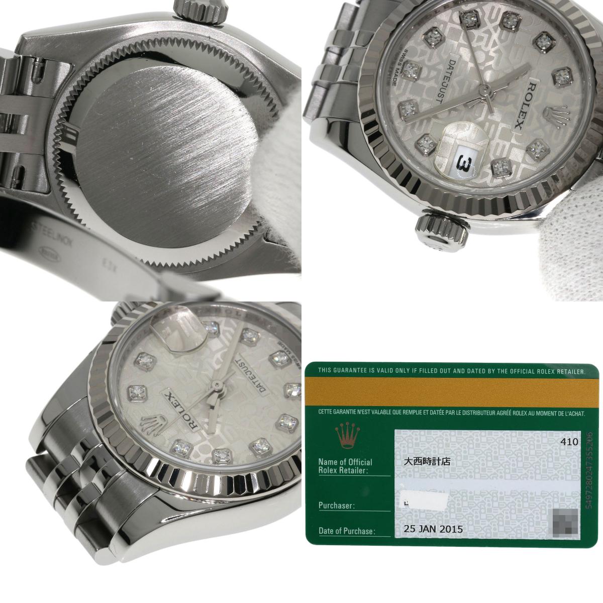 ROLEX DATEJUST 10P Diamond Watches 179174G Stainless Steel/Stainless Steel Ladies