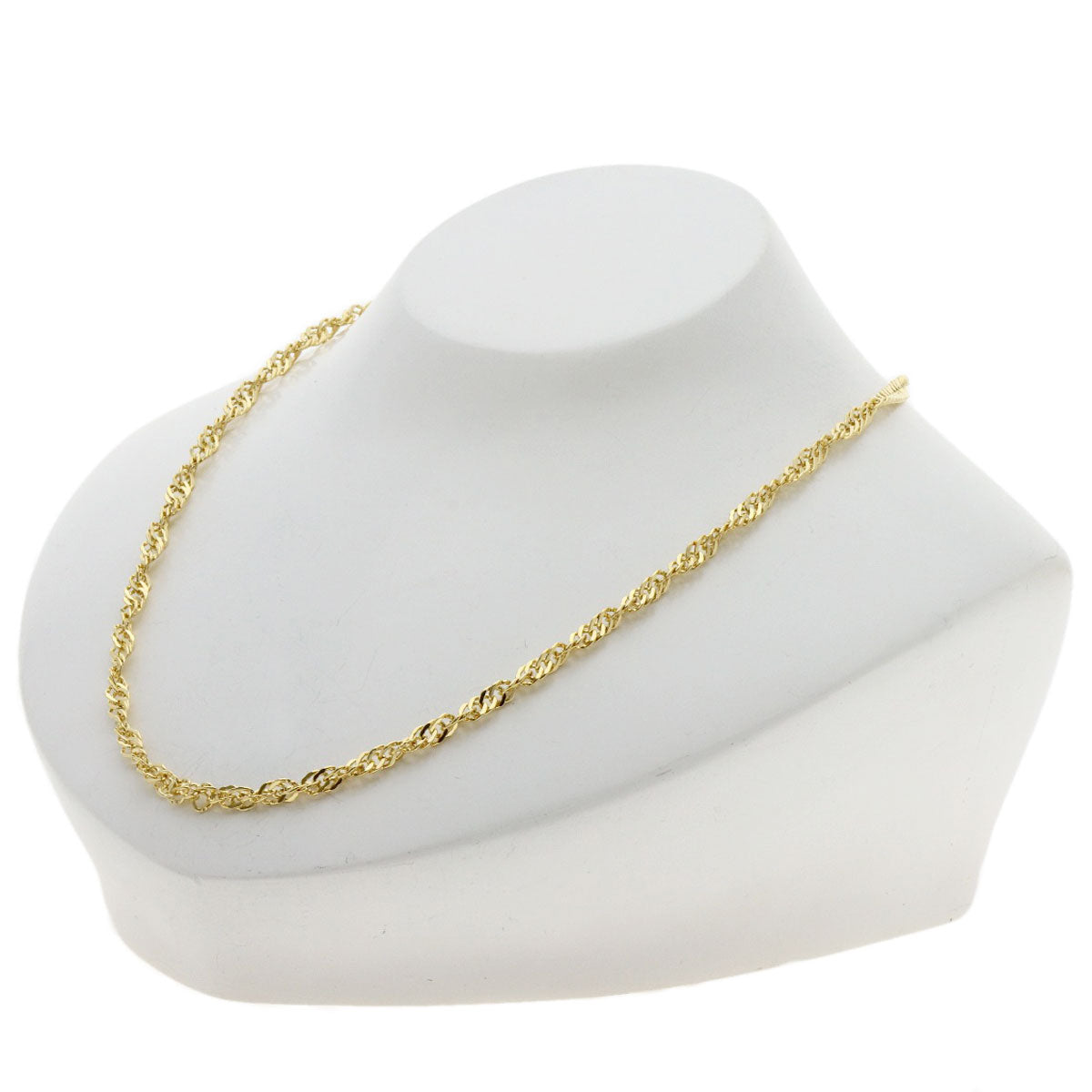 Screw Chain 17.3" Necklace K18 Yellow Gold 13.2g Ladies