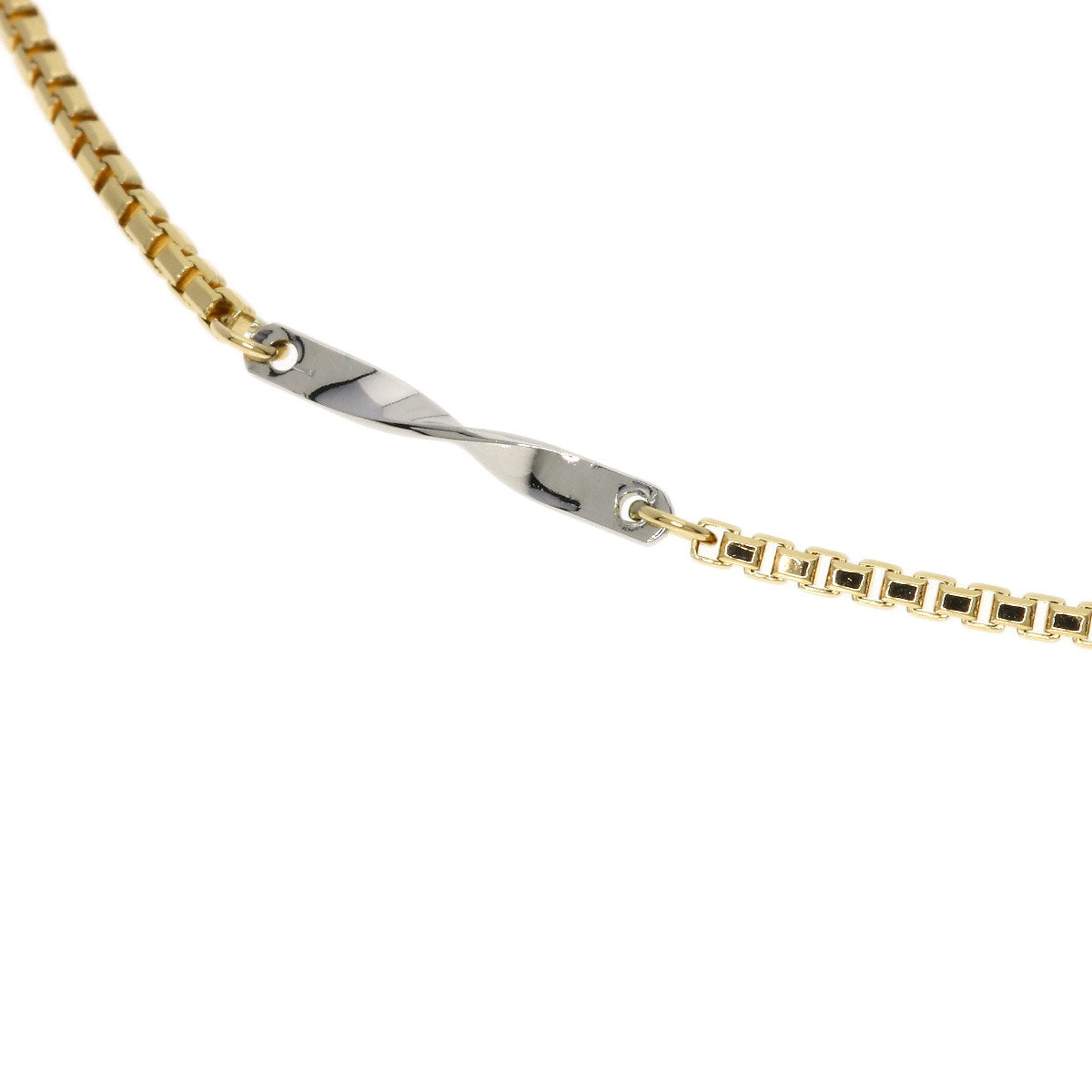 design Necklace Platinum PT850 18K Yellow Gold 4.4g Ladies