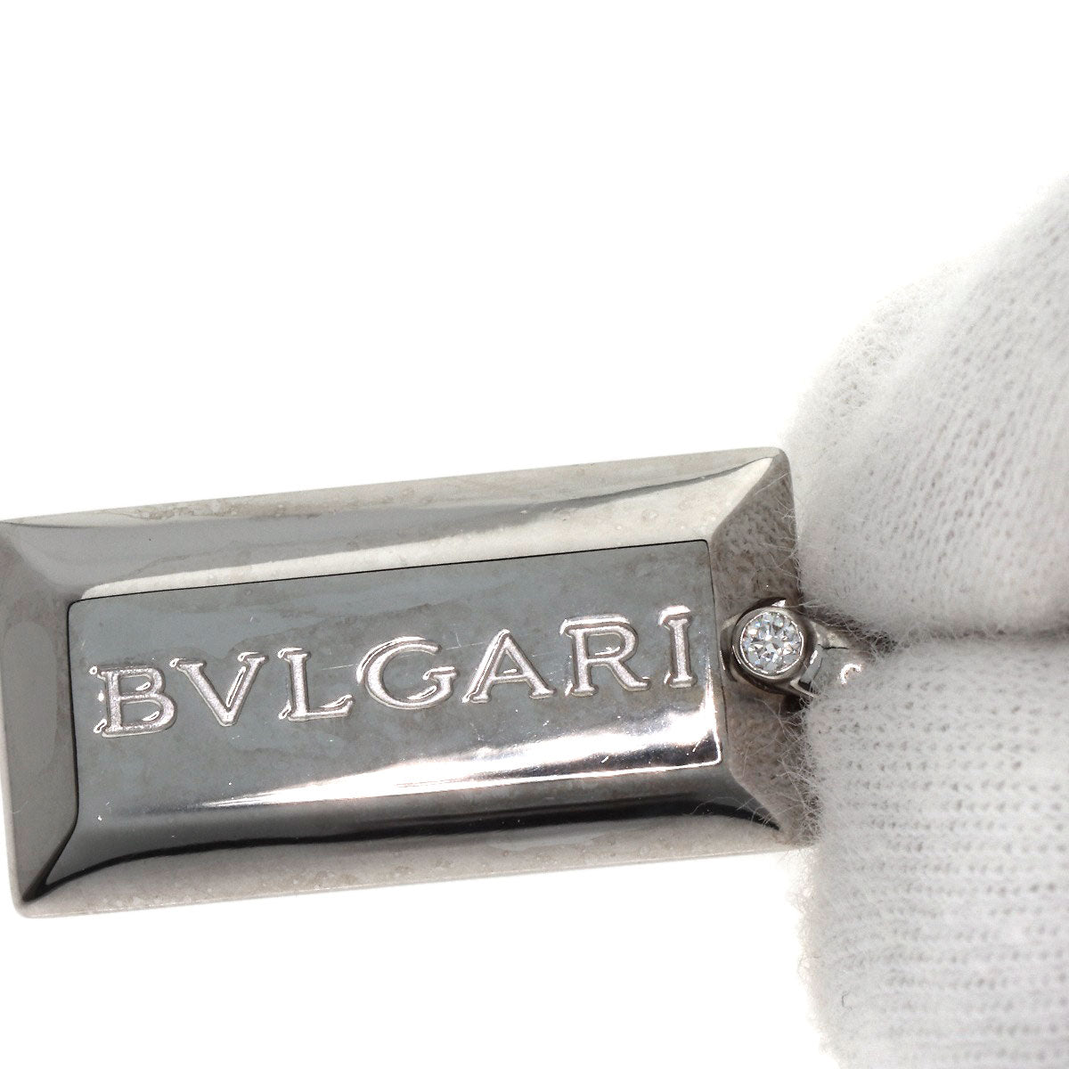 ブルガリ インゴット 1P ダイヤモンド ネックレス K18ホワイトゴールド レディース 【中古】【BVLGARI】
