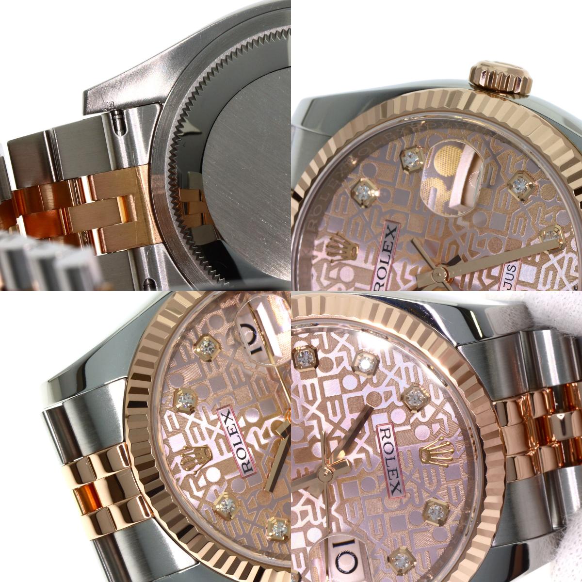 ROLEX DATEJUST 10P Diamond Watches 116231G Stainless Steel/SSxK18PG mens