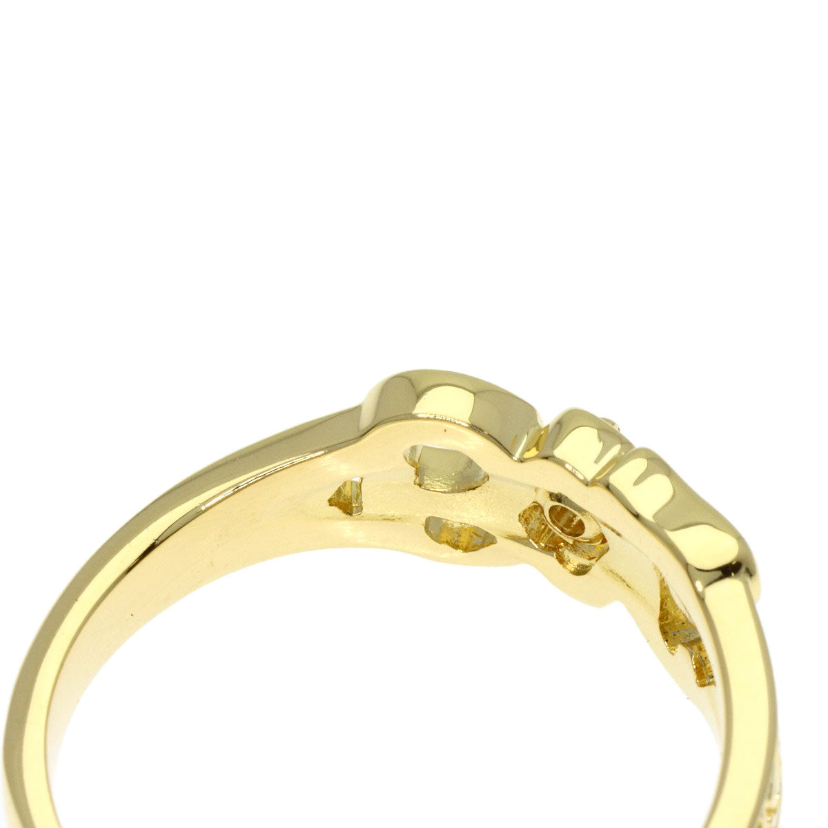 ミキモト カレッジリング ダイヤモンド リング・指輪 K18イエローゴールド レディース 【中古】【MIKIMOTO】