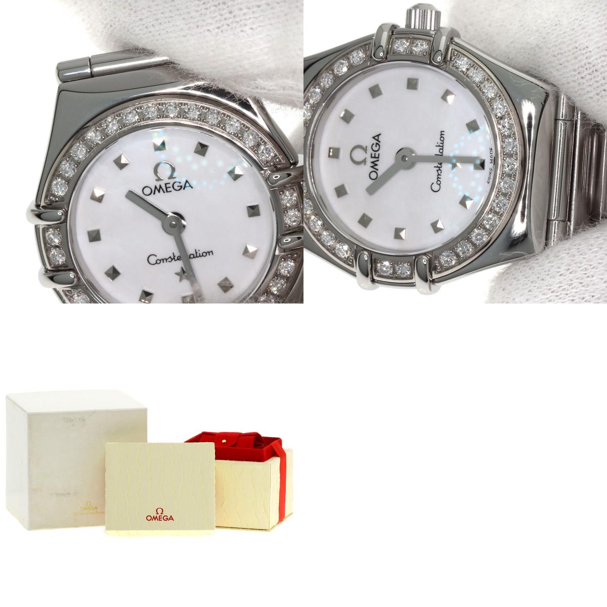 OMEGA Constellation Mini Bezel Diamond Watches 1465.71 Stainless Steel/Stainless Steel Ladies