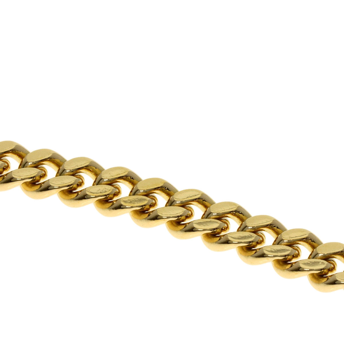 Curb chain Kihei 2 sides Bracelet K18 Yellow Gold 29.5g mens