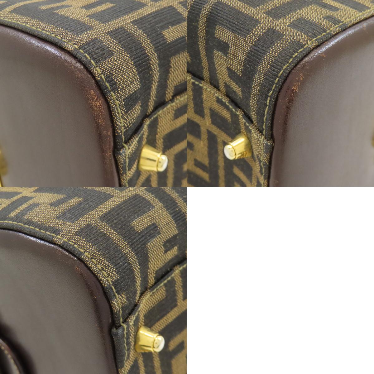 フェンディ ミニボストン ズッカ柄 ハンドバッグ キャンバス レディース 【中古】【FENDI】