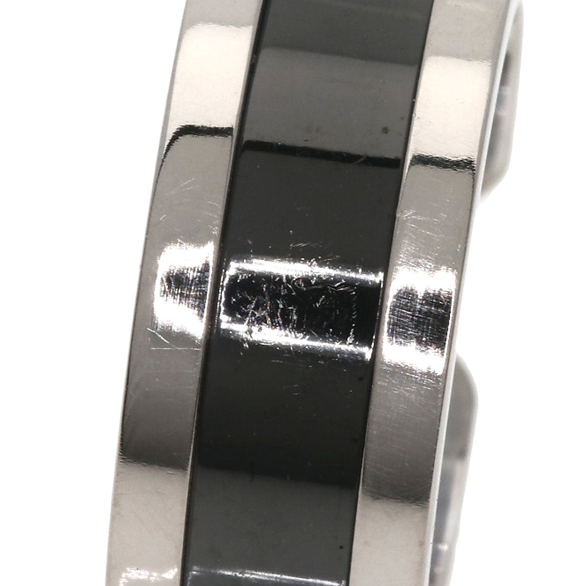 CARTIER Ring C2 ring black lacquer # 55 K18 White Gold Ladies
