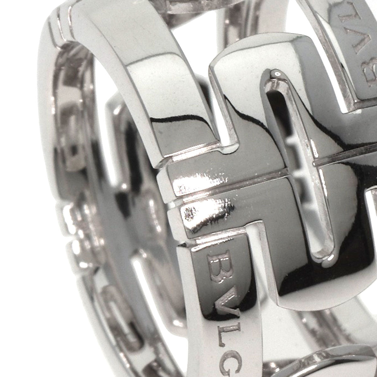 BVLGARI Ring Parentesi Openwork Large #49 K18 White Gold Ladies