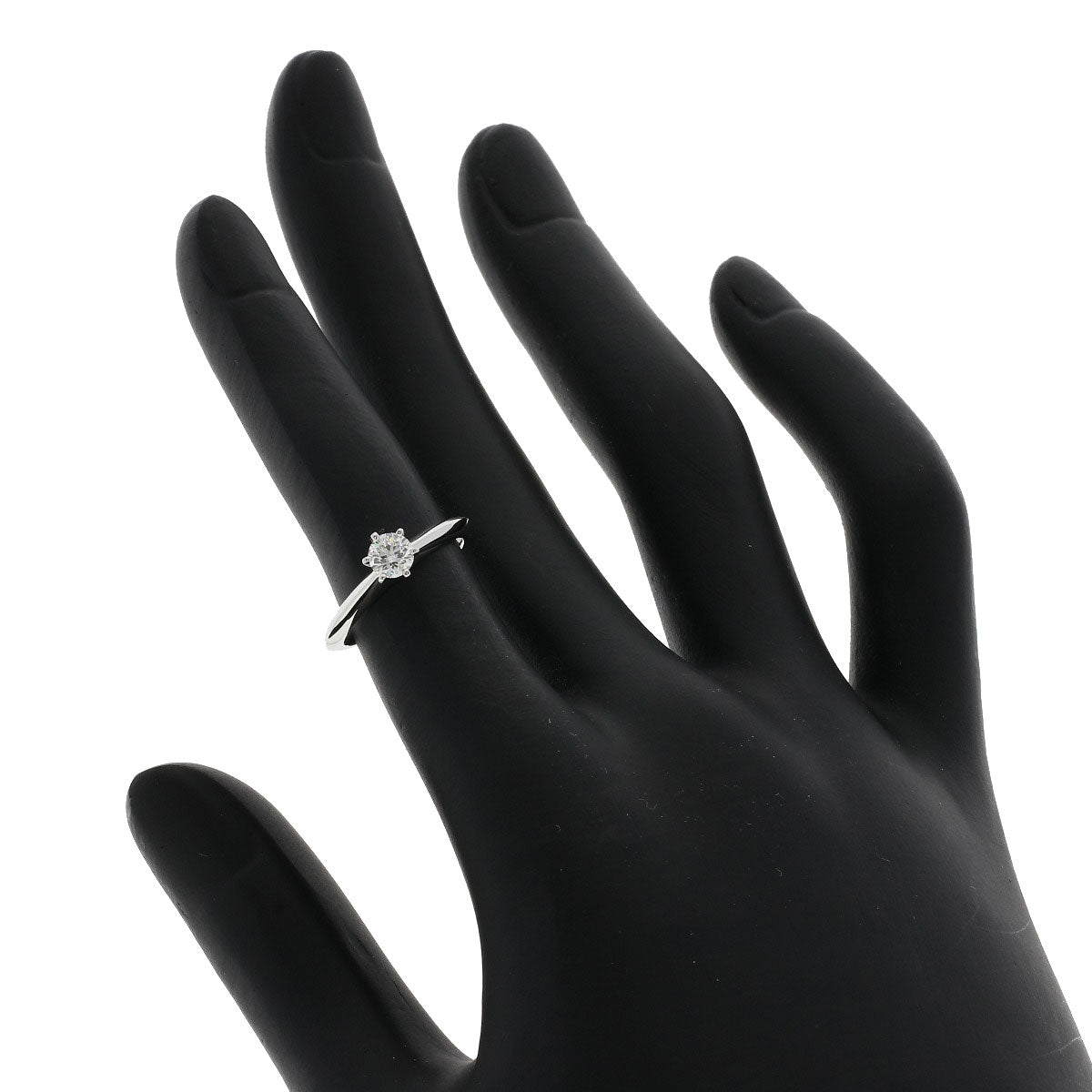 TIFFANY&Co. Ring Solitaire Knife Edge Diamond Platinum PT950 Ladies