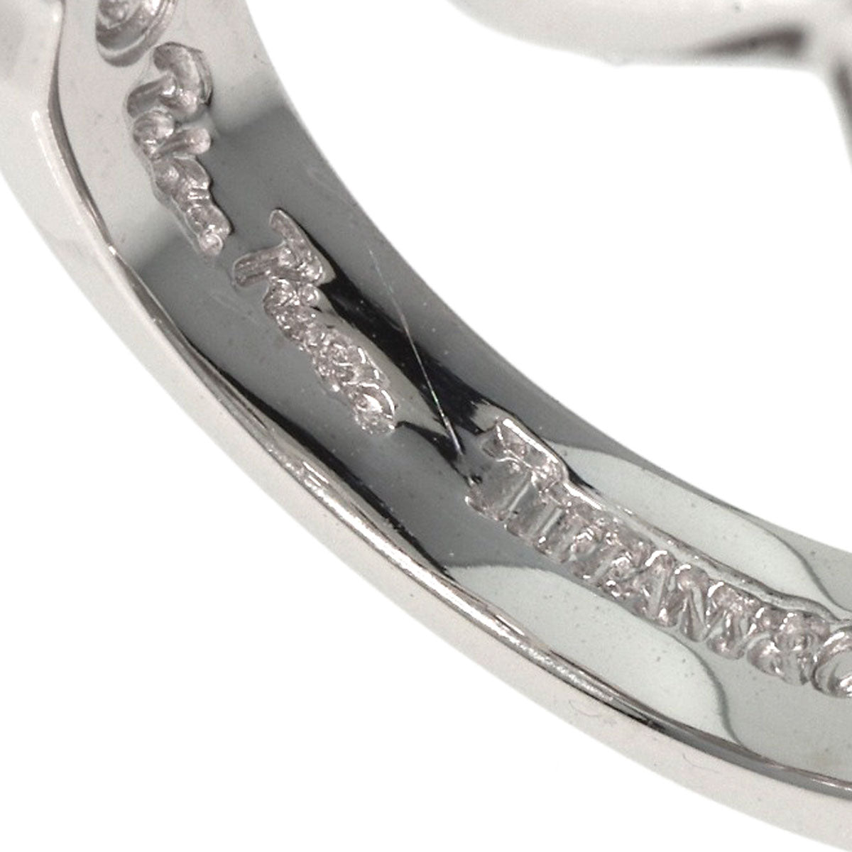 TIFFANY&Co. Ring Double Loving Heart Diamond K18 White Gold Ladies
