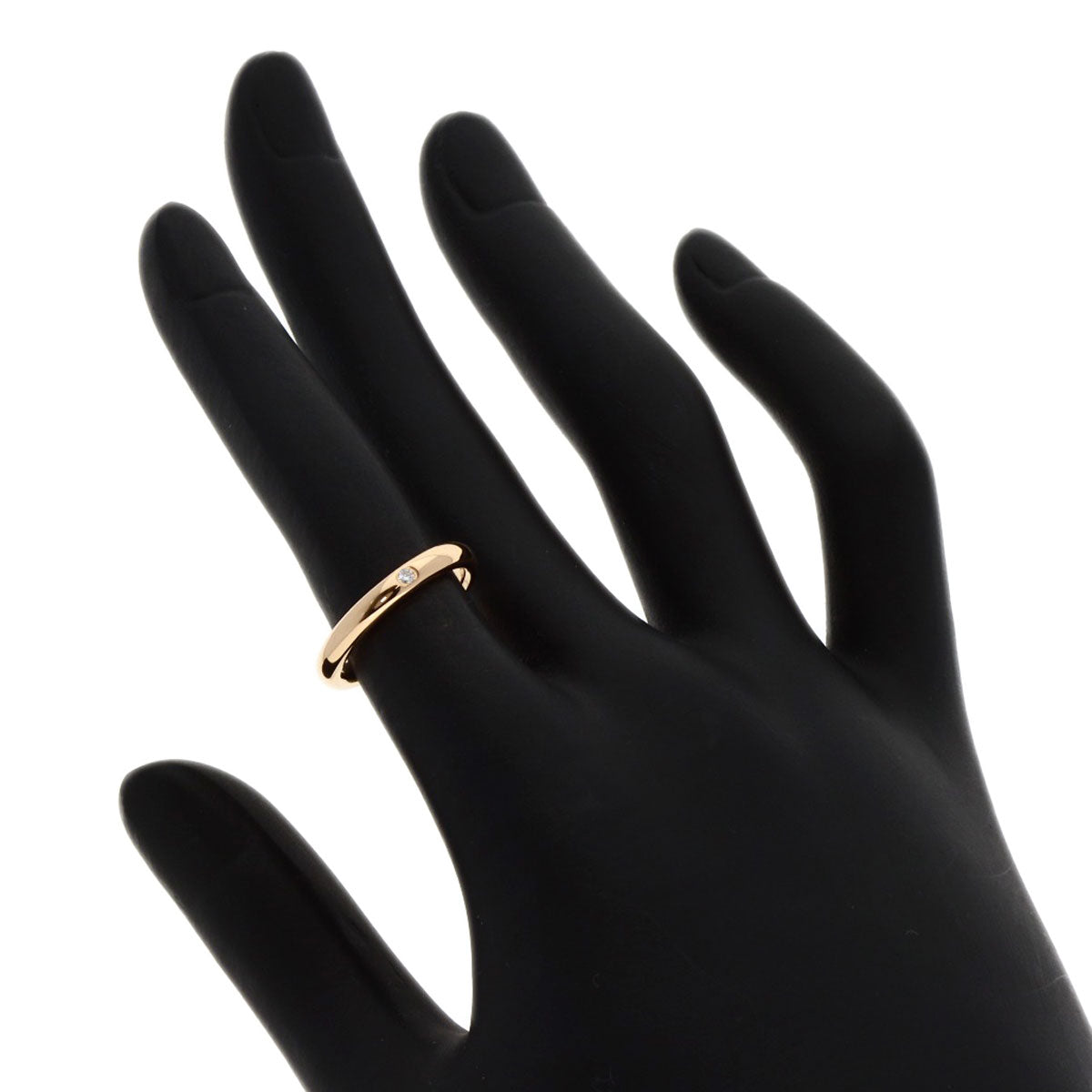 TIFFANY&Co. Ring Stacking band 1P Diamond K18 Pink Gold Ladies