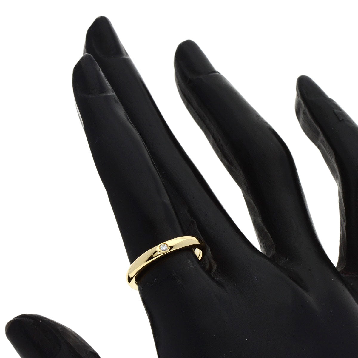 TIFFANY&Co. Ring Stacking band 1P Diamond K18 Yellow Gold Ladies