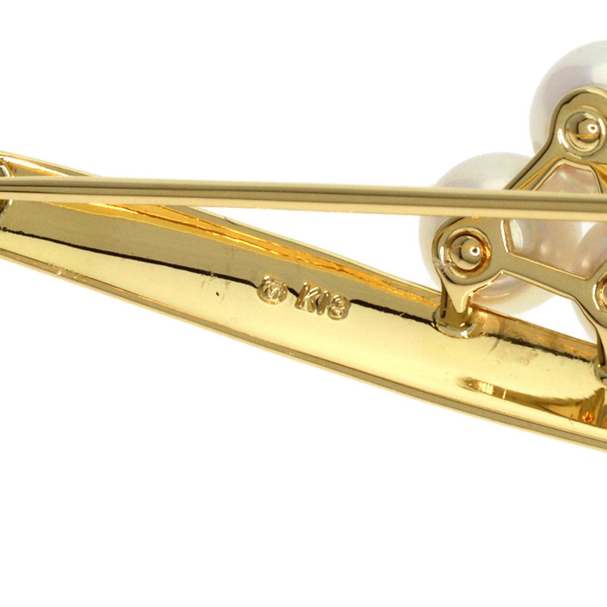 MIKIMOTO Brooch Pearl Pearl K18 Yellow Gold Ladies