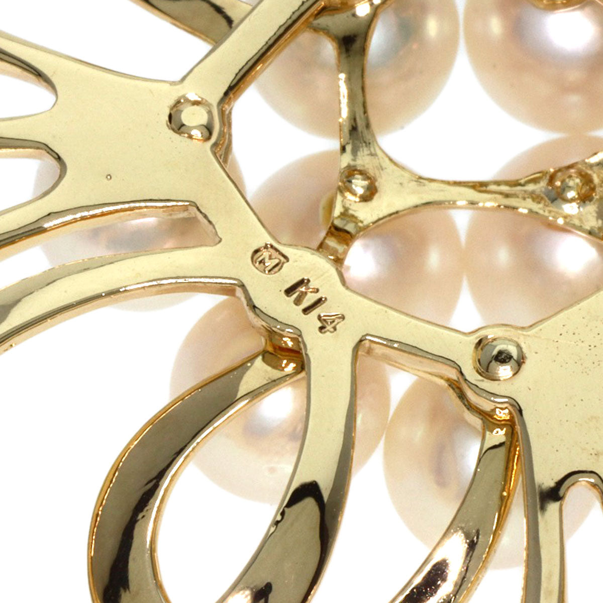 MIKIMOTO Brooch Pearl Pearl K14 Yellow Gold Ladies