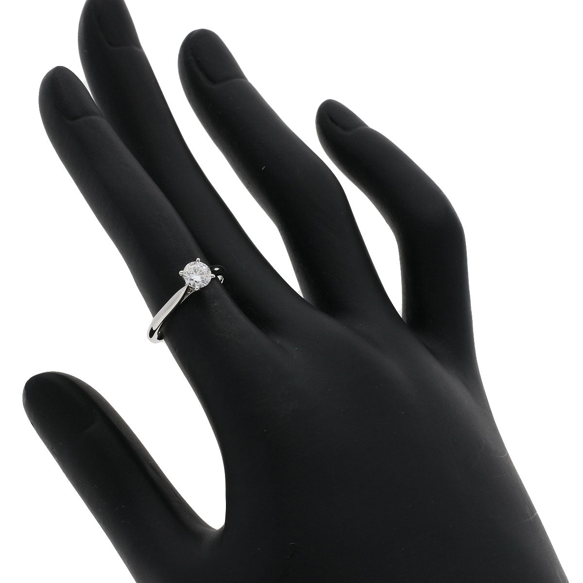 CARTIER Ring Solitaire 1P Diamond #48 Platinum PT950 Ladies