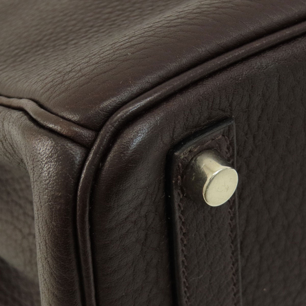 HERMES Handbag Hauta Croix 28 Dark Brown SilverHardware Togo Ladies
