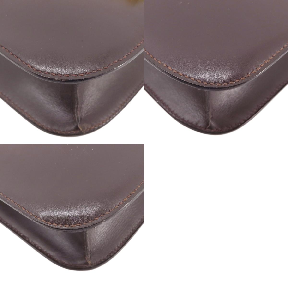 エルメス コンスタンス ブラウン ゴールド金具 ショルダーバッグ ボックスカーフ レディース 【中古】【HERMES】