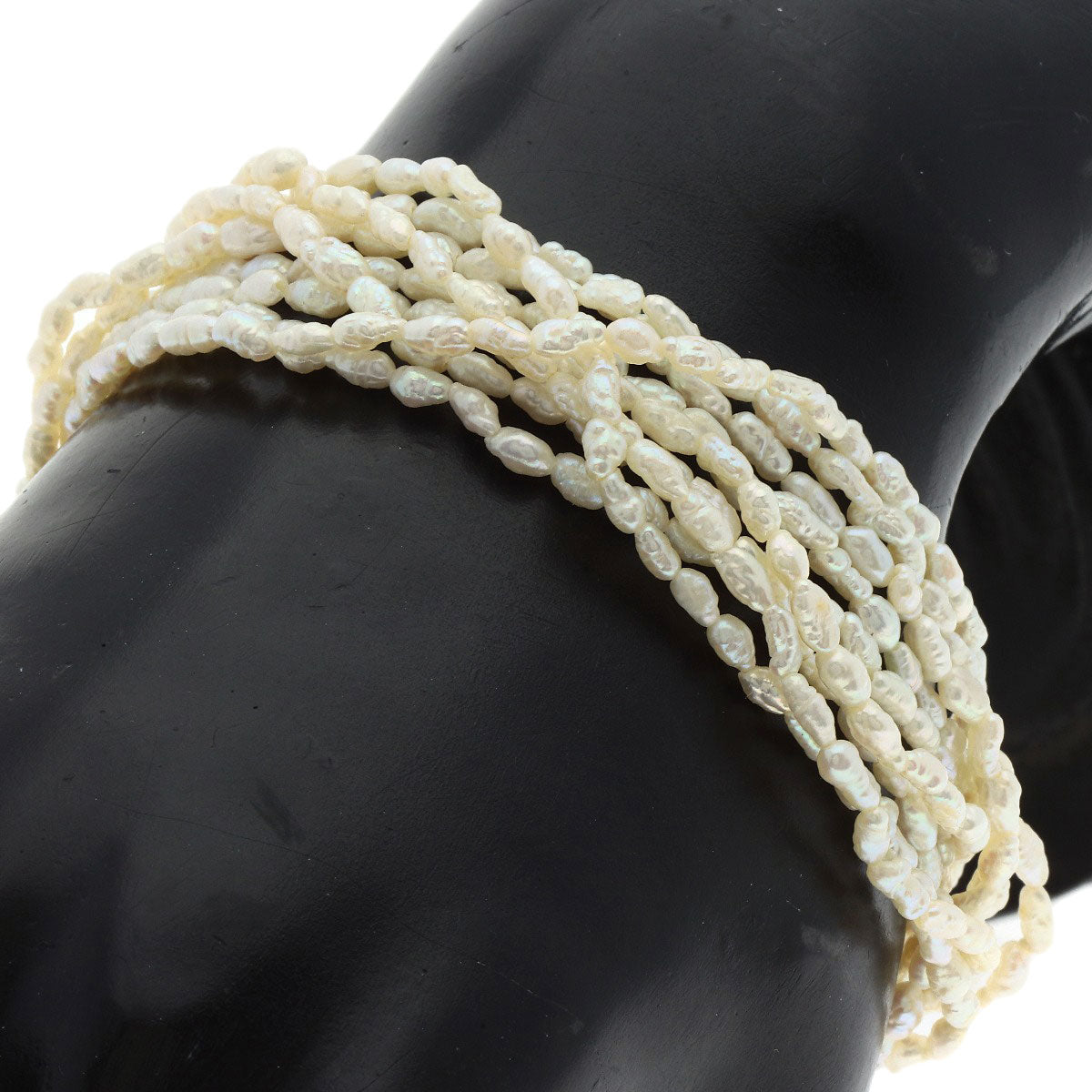 10 Row Freshwater Pearl Pearl Bracelet Set Necklace Silver 73.7g Ladies