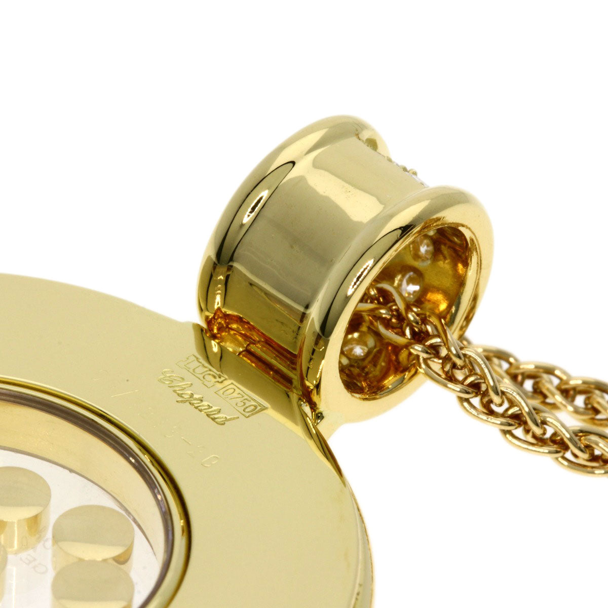 Chopard Necklace Happy diamond Shell 8P Diamond Large K18 Yellow Gold Ladies