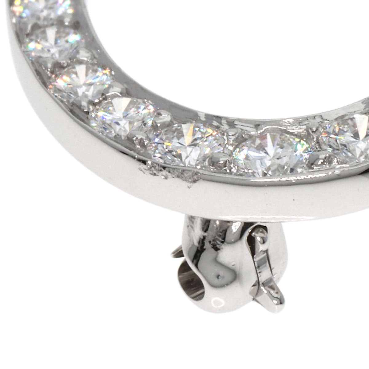 TIFFANY&Co. Brooch Open Heart Diamond Platinum PT950 Ladies