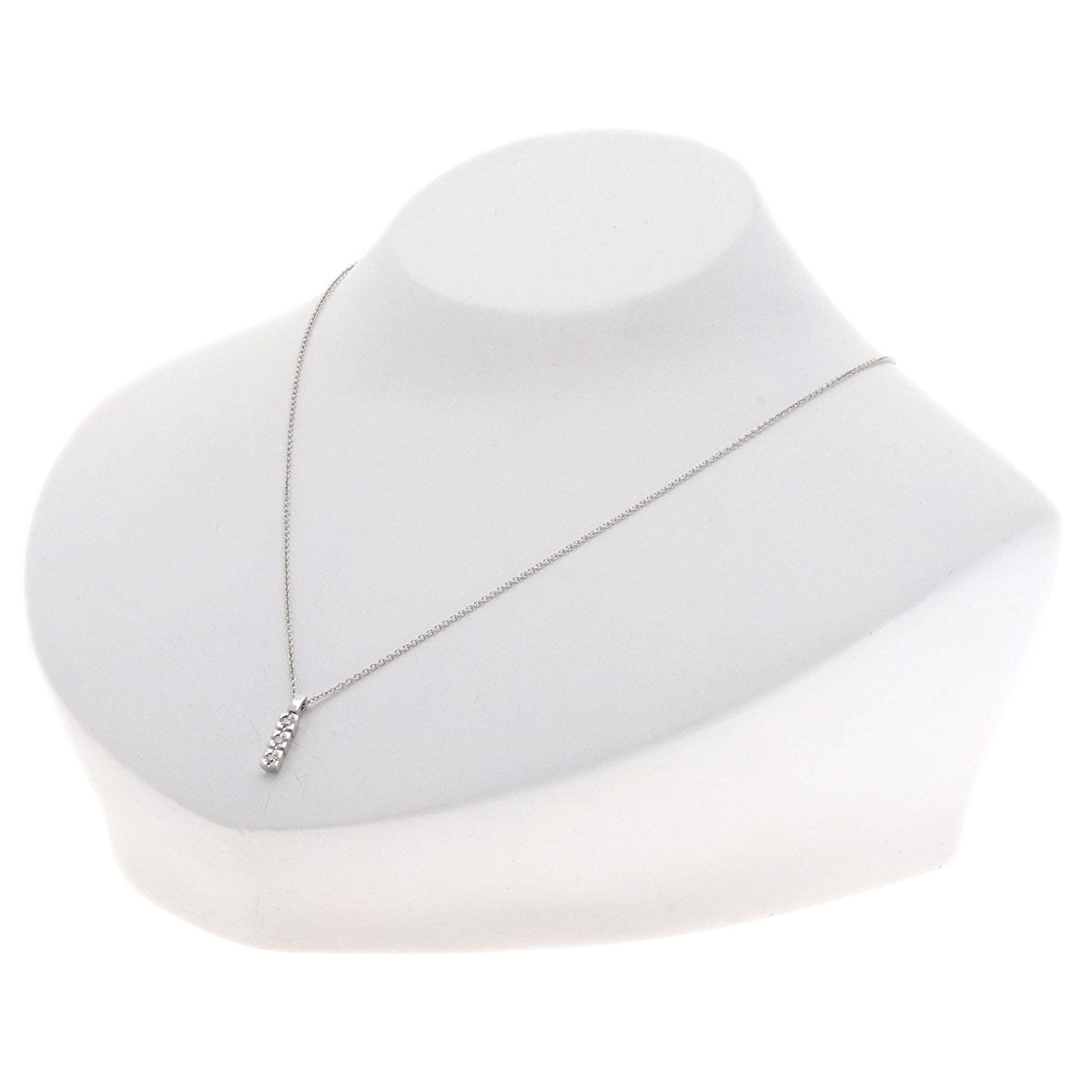 STAR JEWELRY Necklace 3P Diamond K18 White Gold Ladies