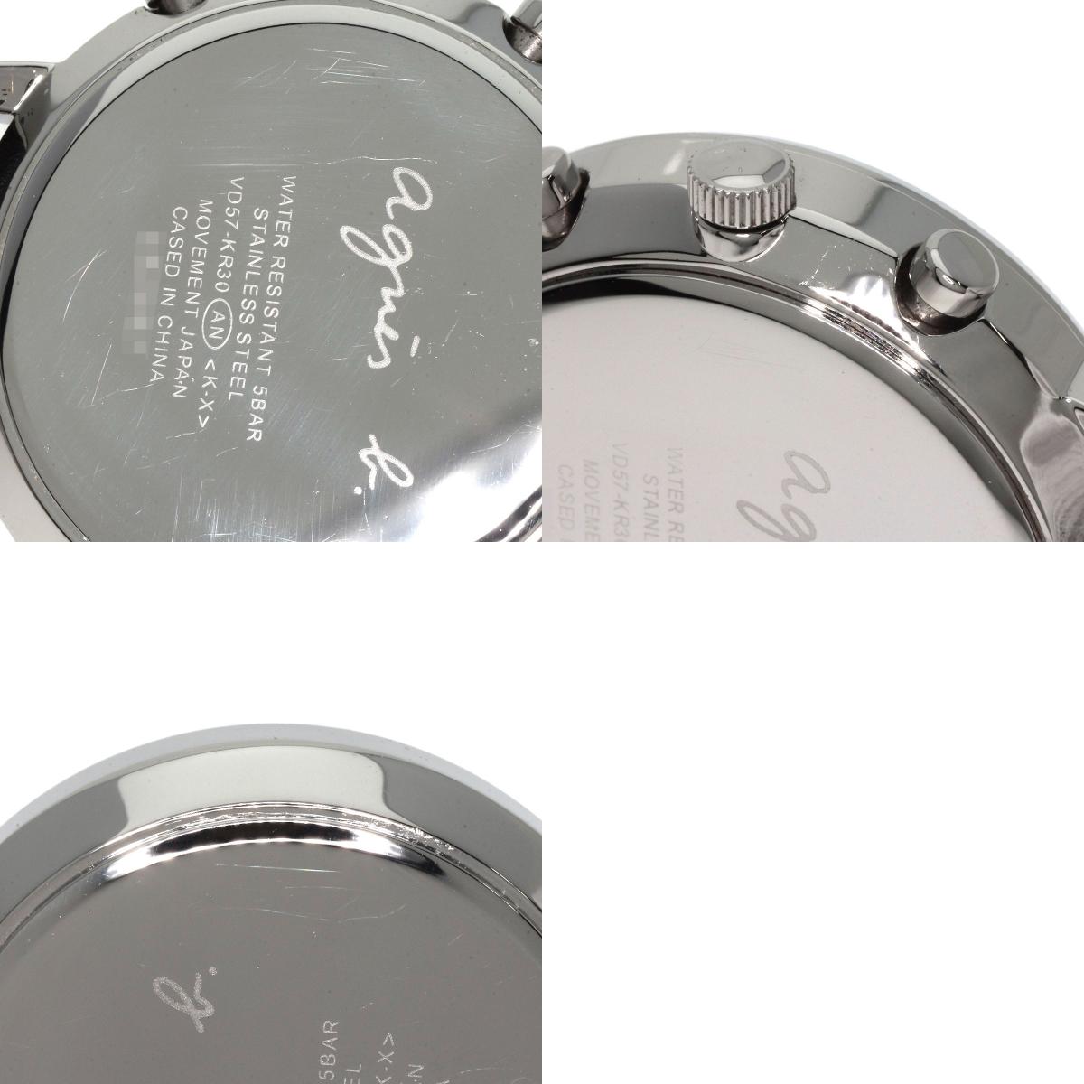 agnes b. Round face Watches VD57-KR30 Stainless Steel/Leather mens