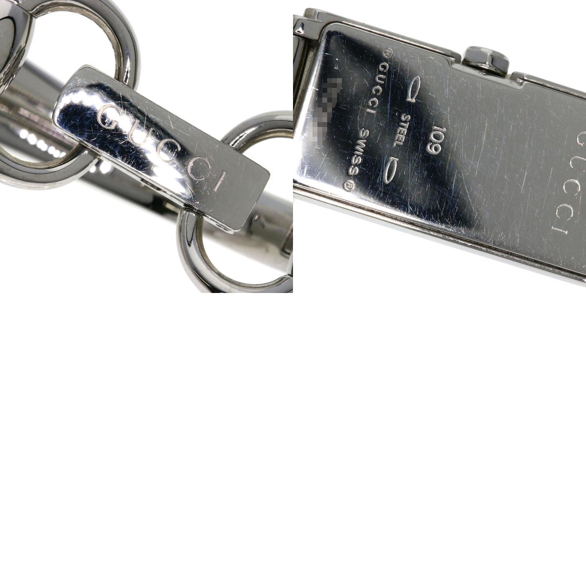 GUCCI Square Face 2P Diamond Watches 109 Stainless Steel/Stainless Steel Ladies