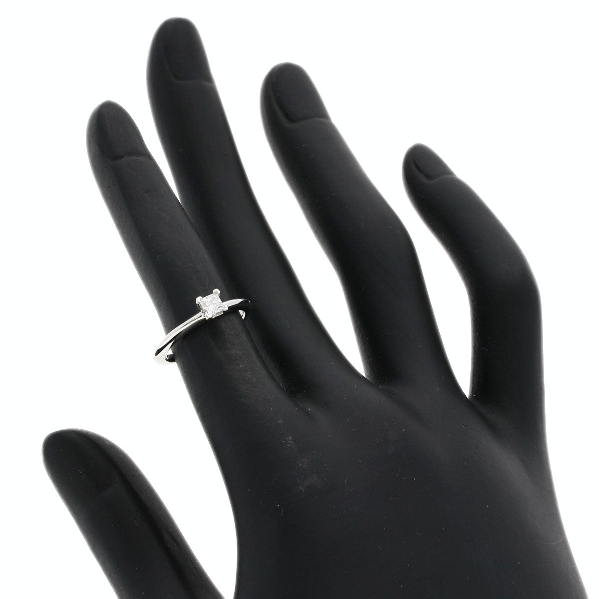 TIFFANY&Co. Ring Square Princess Diamond Knife Edge Platinum PT950 Ladies