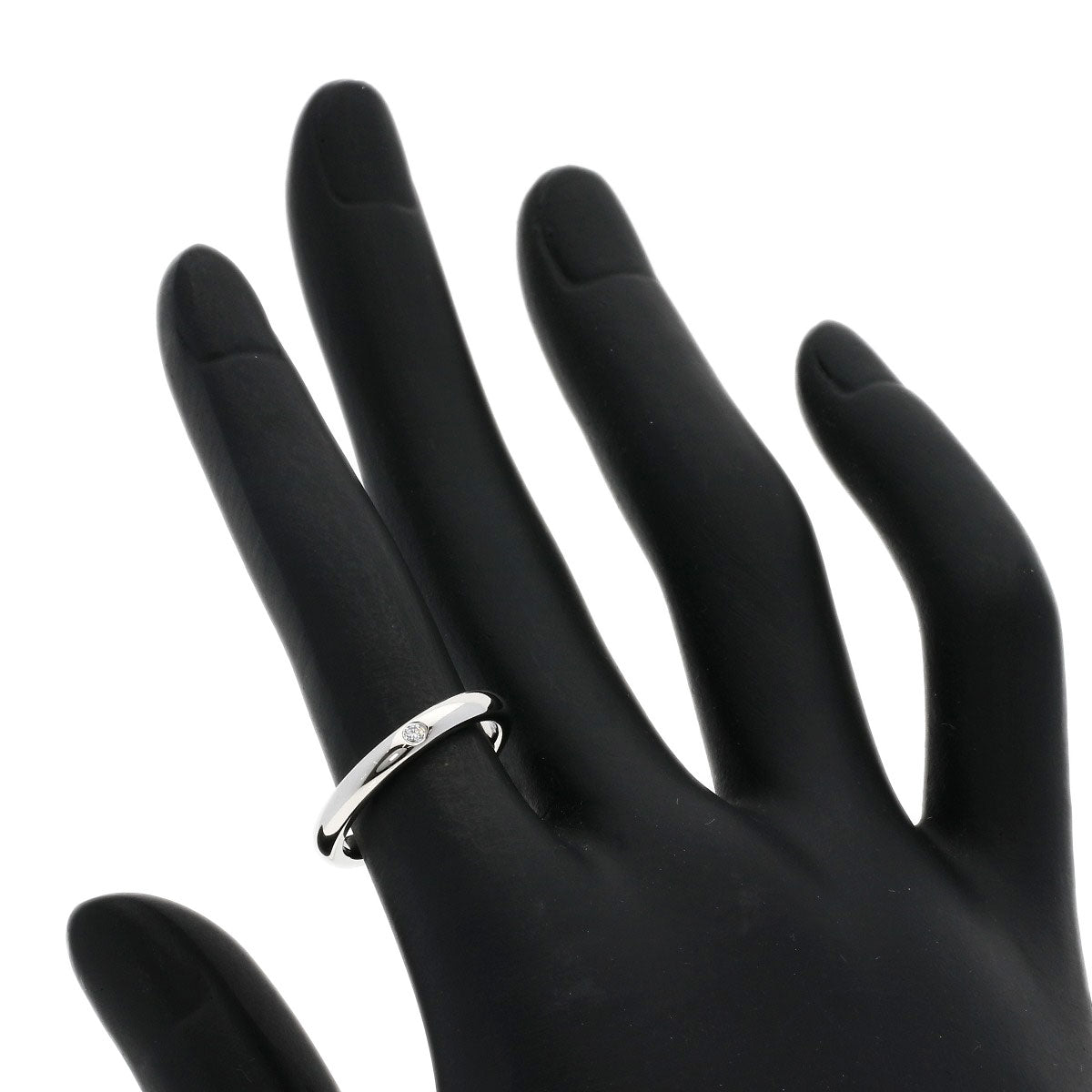 TIFFANY&Co. Ring Stacking band 1P Diamond Platinum PT950 Ladies