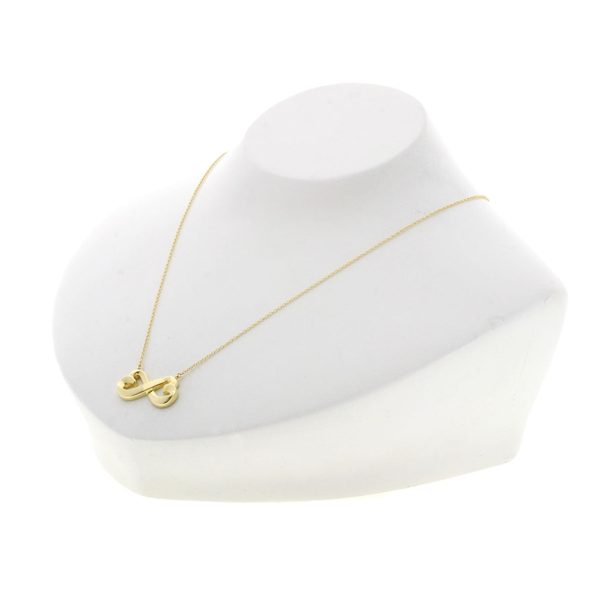 TIFFANY&Co. Necklace Double rubbing heart K18 Yellow Gold Ladies