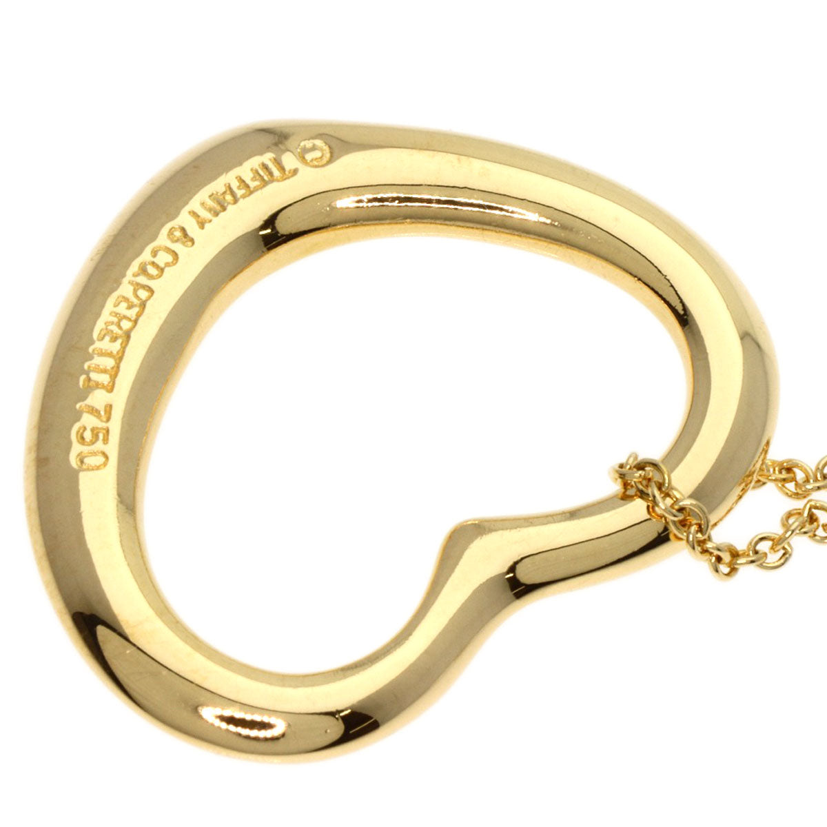 TIFFANY&Co. Necklace Open heart K18 Yellow Gold Ladies