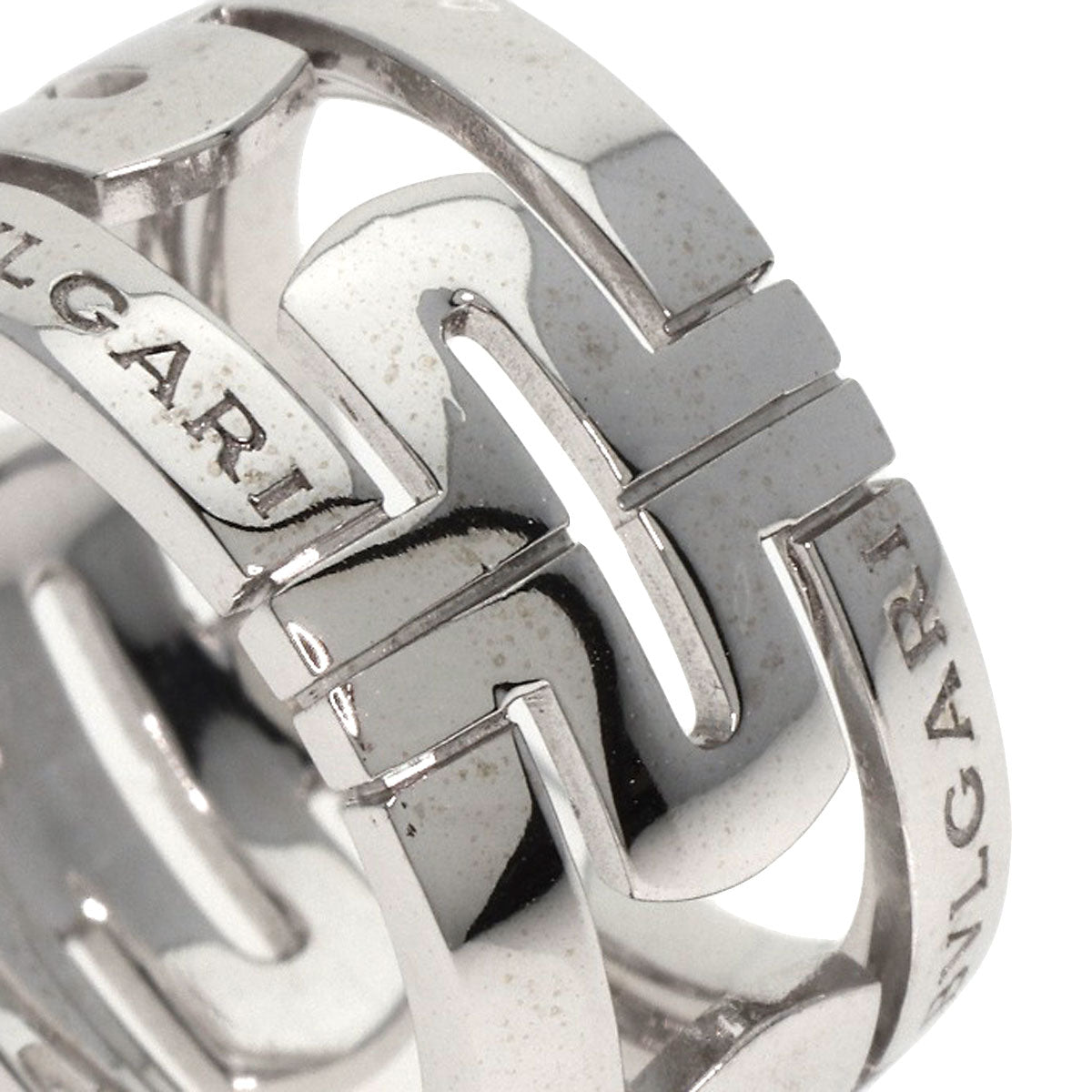 BVLGARI Ring Parentesi Openwork #50 K18 White Gold Ladies