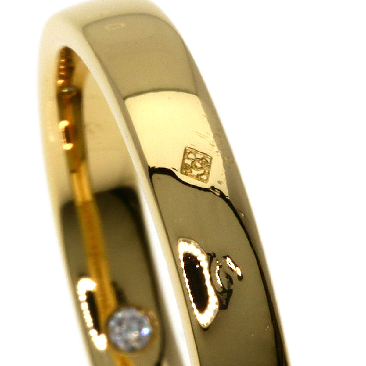 Chaumet Ring Fidelite Diamond #61 Inner Diamond K18 Yellow Gold Ladies