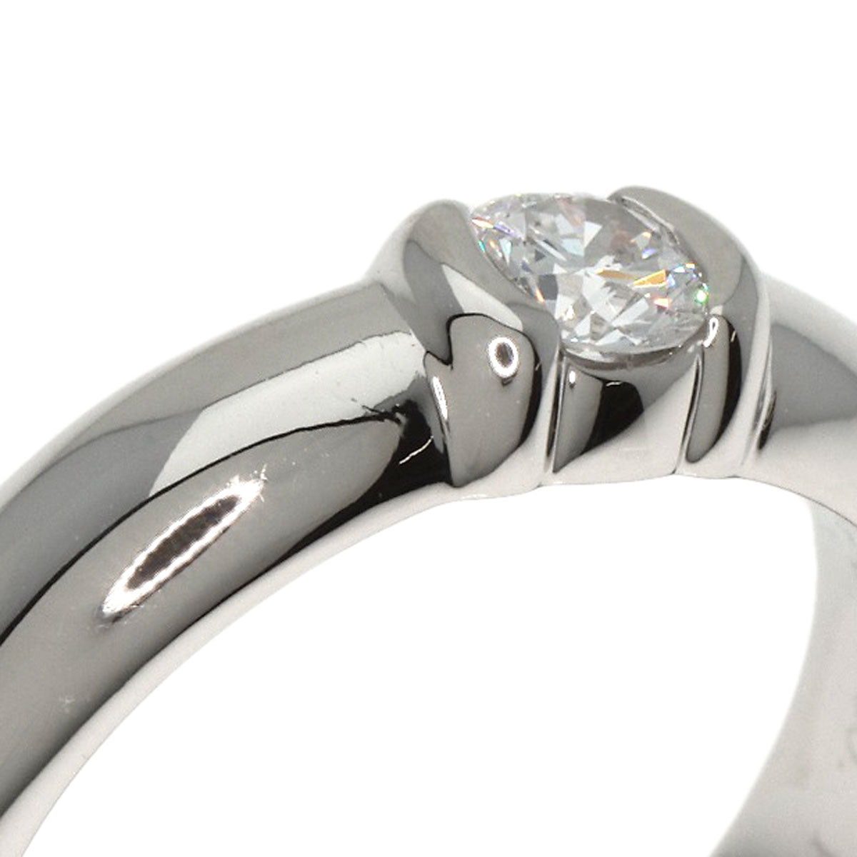 TIFFANY&Co. Ring Dots Solitaire Diamond Platinum PT950 Ladies