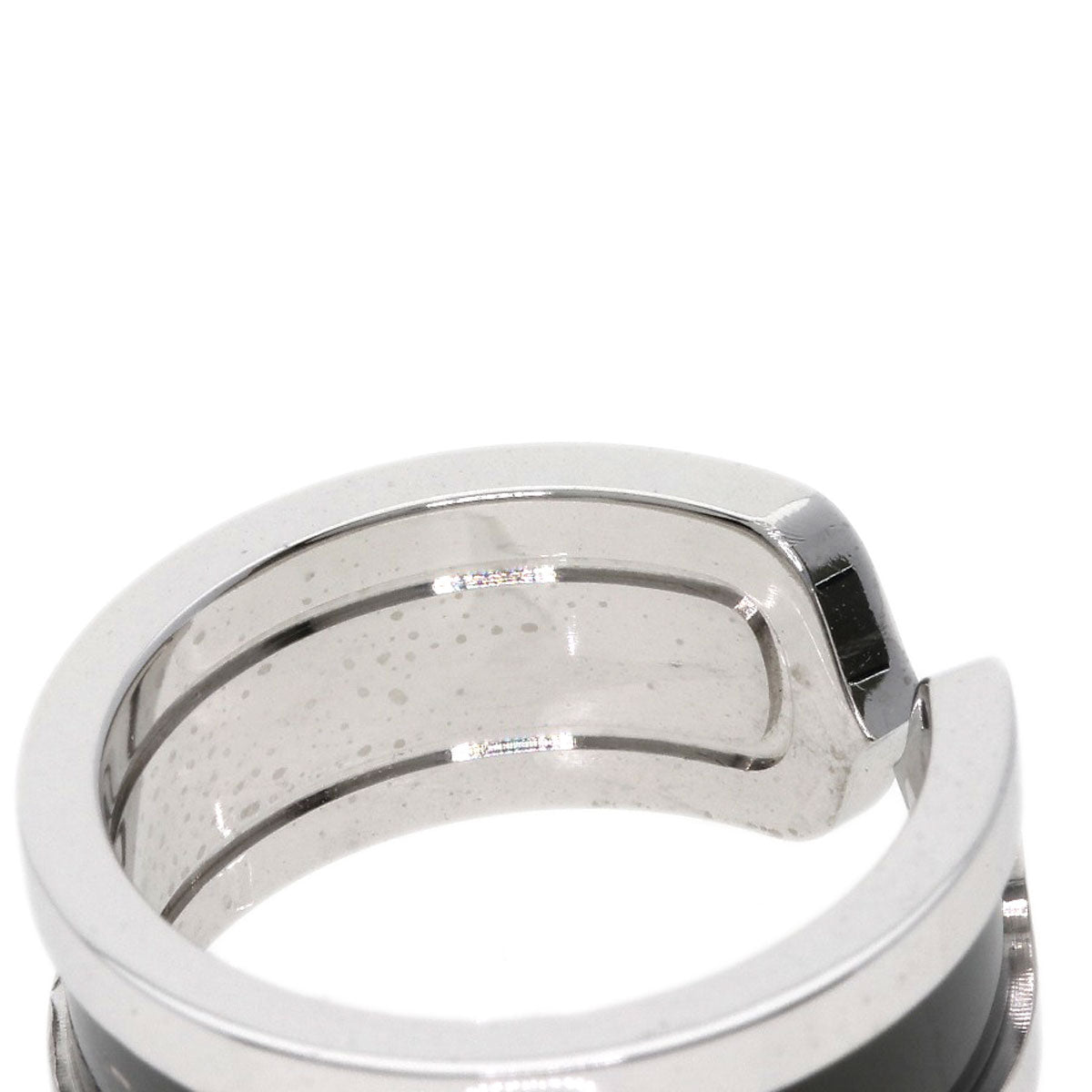 CARTIER Ring C2 Black Lacquer #51 K18 White Gold Ladies