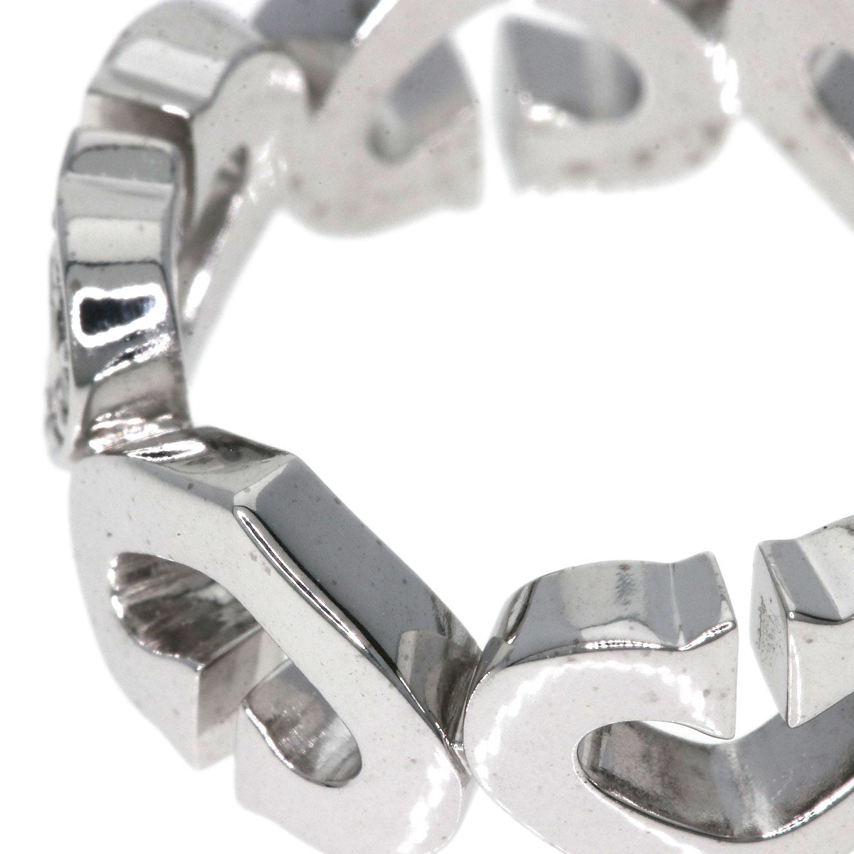 CARTIER Ring C Heart Diamond #47 K18 White Gold Ladies