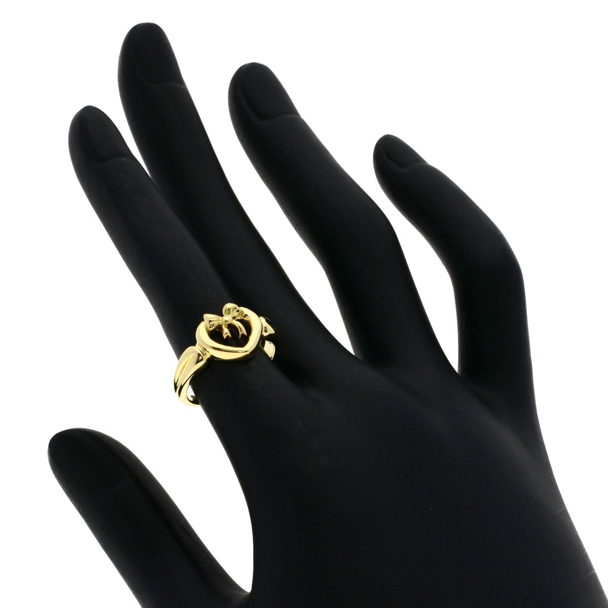 TIFFANY&Co. Ring Ribbon heart K18 Yellow Gold Ladies