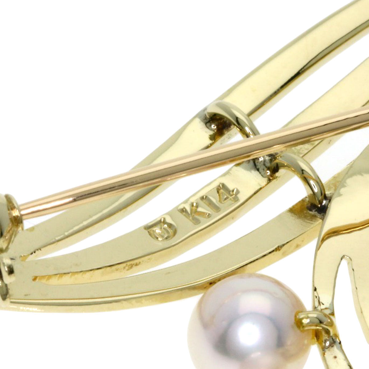 MIKIMOTO Brooch Akoya pearl Pearl K14 Yellow Gold Ladies