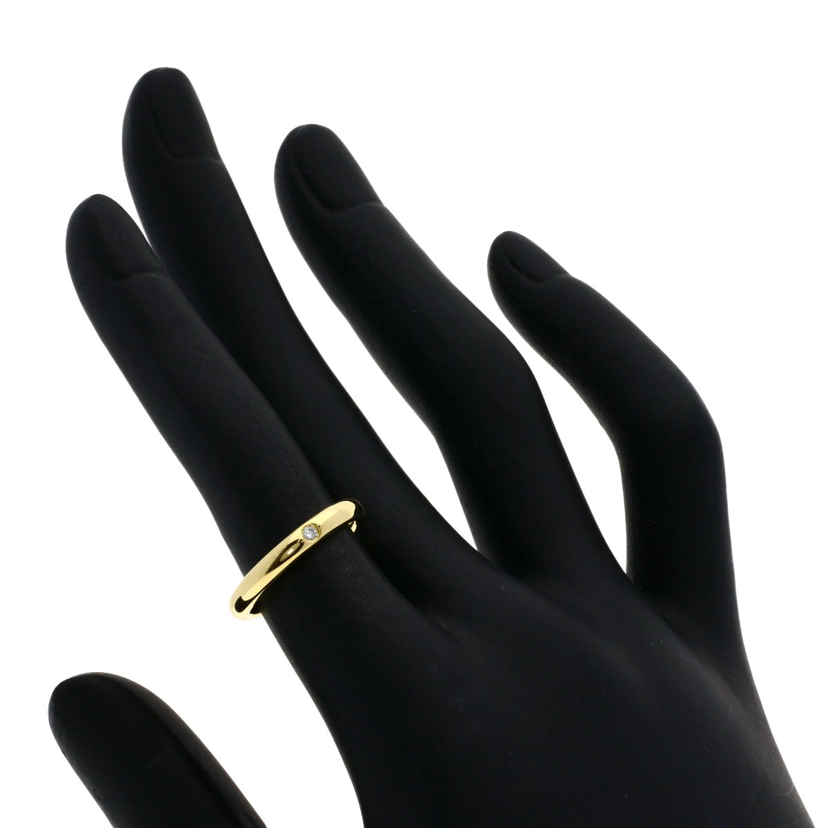 TIFFANY&Co. Ring Stacking band ring 1P Diamond K18 Yellow Gold Ladies