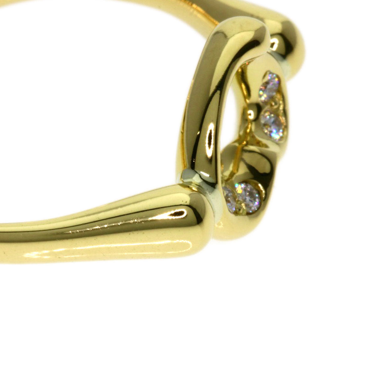 TIFFANY&Co. Ring Open Heart Diamond K18 Yellow Gold Ladies