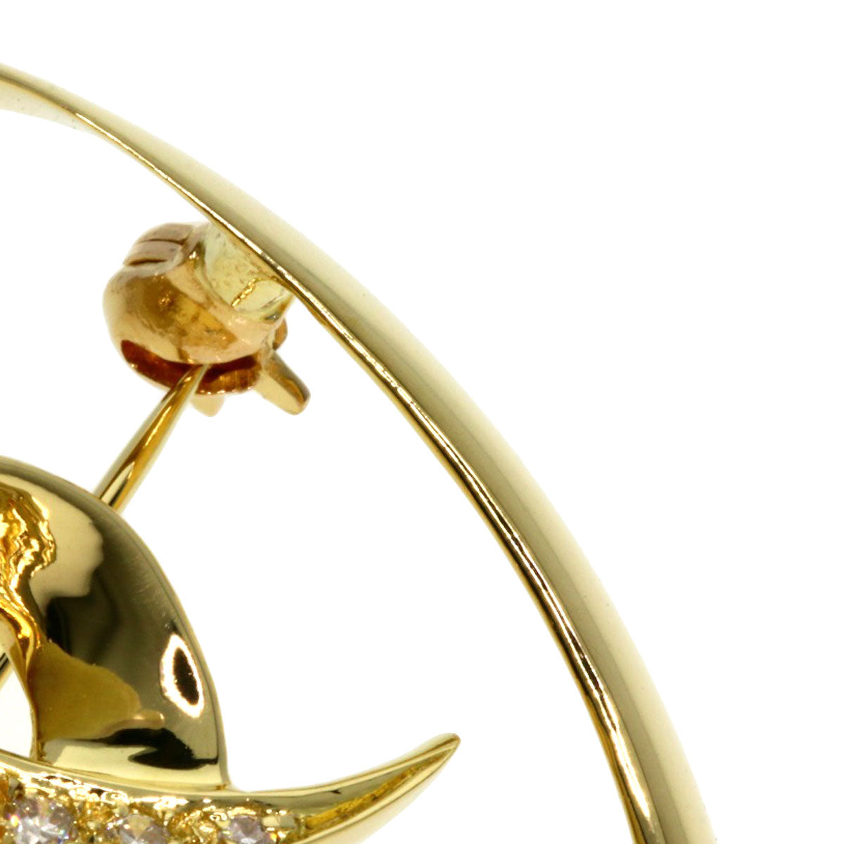 TIFFANY&Co. Brooch Heart Diamond K18 Yellow Gold Ladies