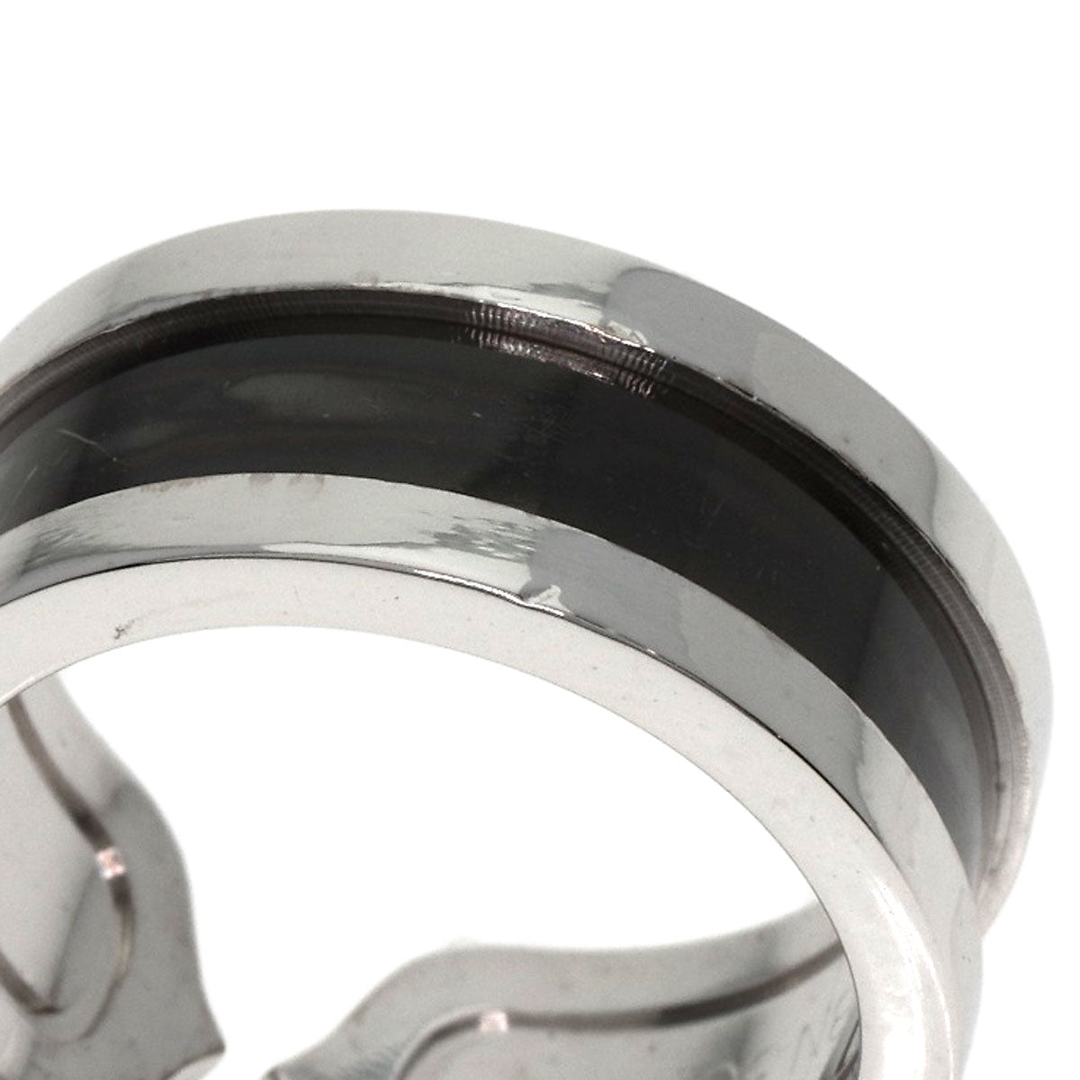 CARTIER Ring C2 Ring Black Lacquer #51 K18 White Gold Ladies