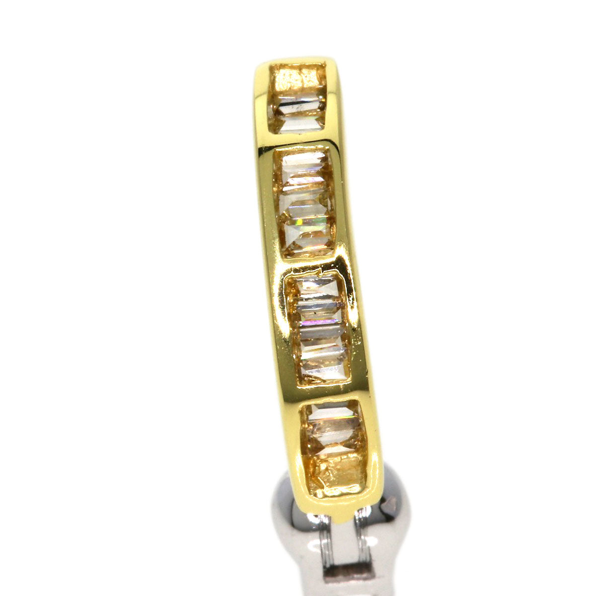 0.24ct Diamond Earring K18 Yellow Gold K18 White Gold 2.7g Ladies