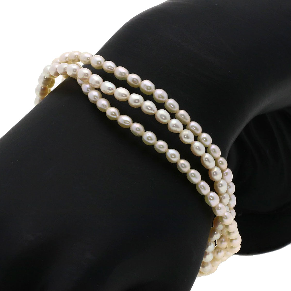 Freshwater Pearl Earring Bracelet 3-piece set Necklace Metal 53.1g Ladies