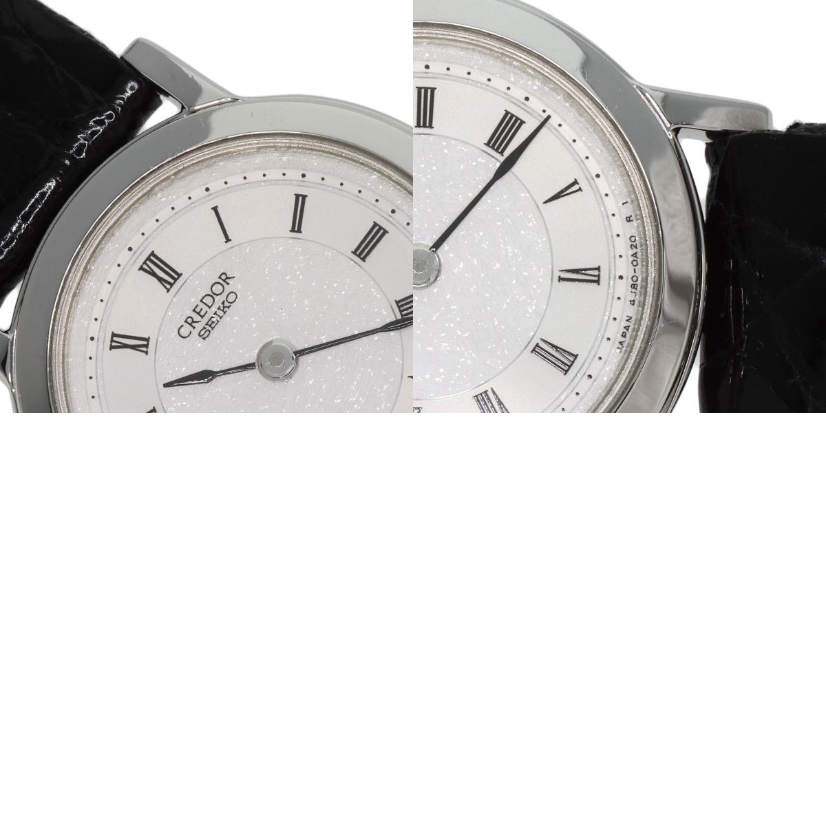 SEIKO CREDOR Watches 4J80-0A10 Platinum PT950/Leather Ladies