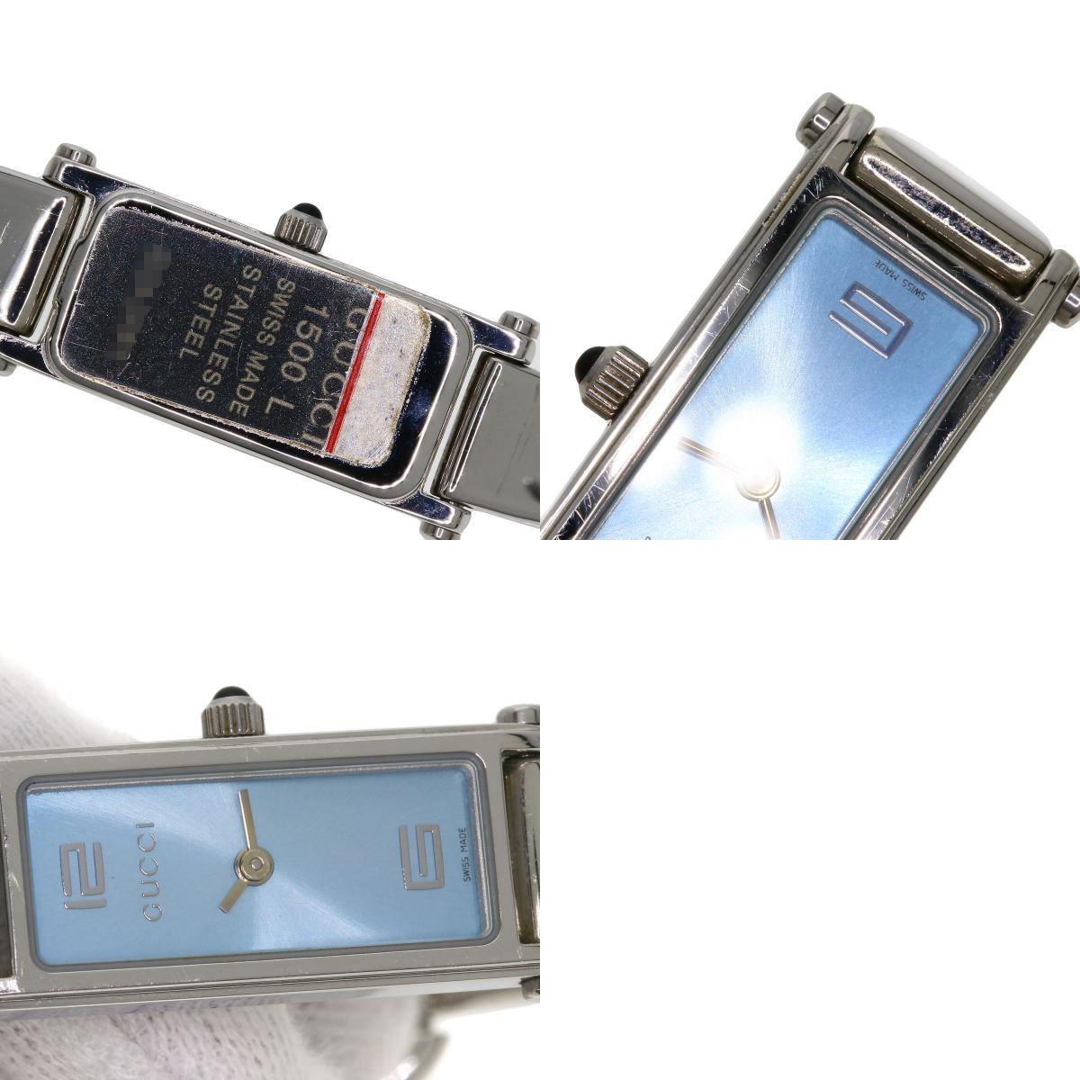 GUCCI Square face Watches 1500L Stainless Steel/Stainless Steel Ladies