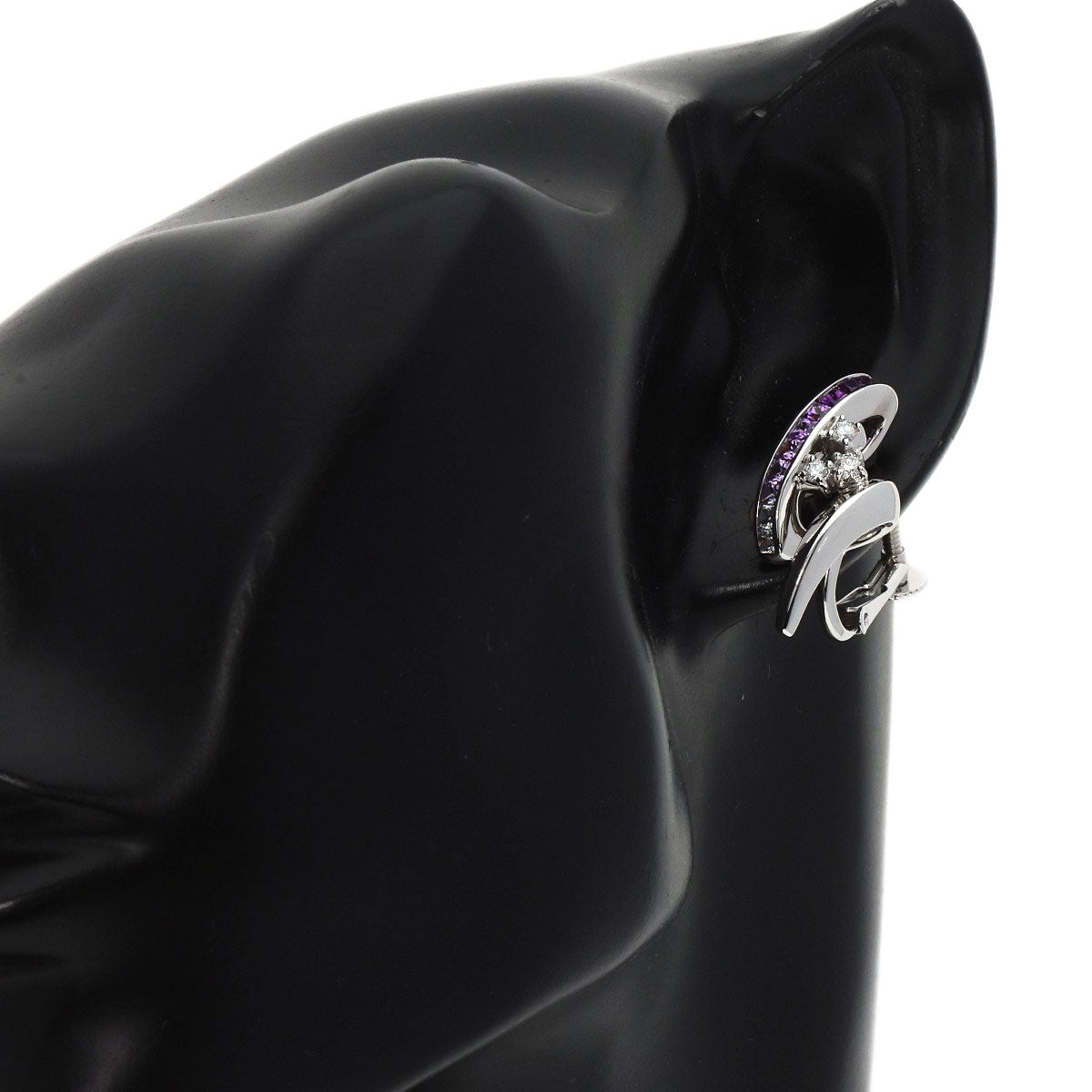 Jeunet Earring Sapphire Diamond K18 White Gold K14WGLadies