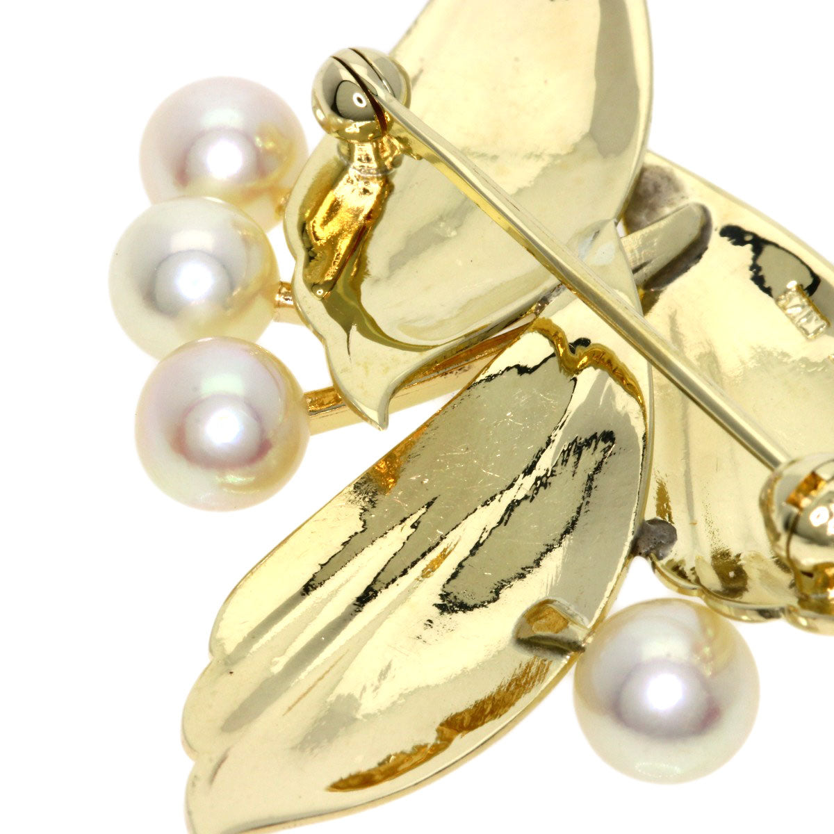 MIKIMOTO Brooch Pearl Pearl K14 Yellow Gold Ladies