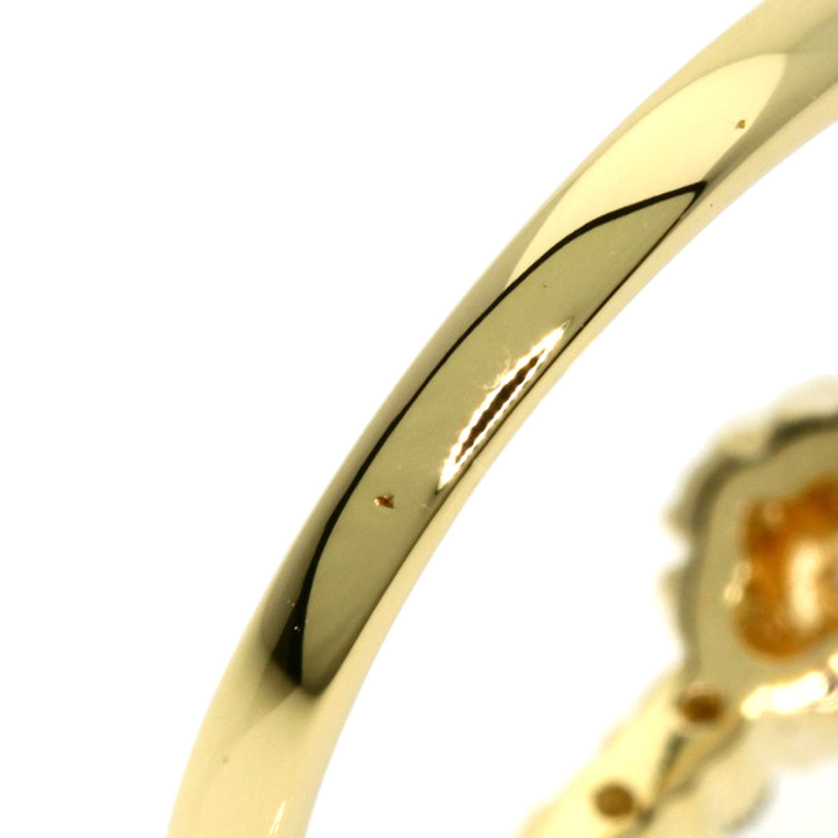 Ponte Vecchio Ring Flower motif Diamond K18 Yellow Gold Ladies